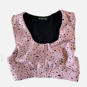 Oiselle Pink Speckled Sports Bra